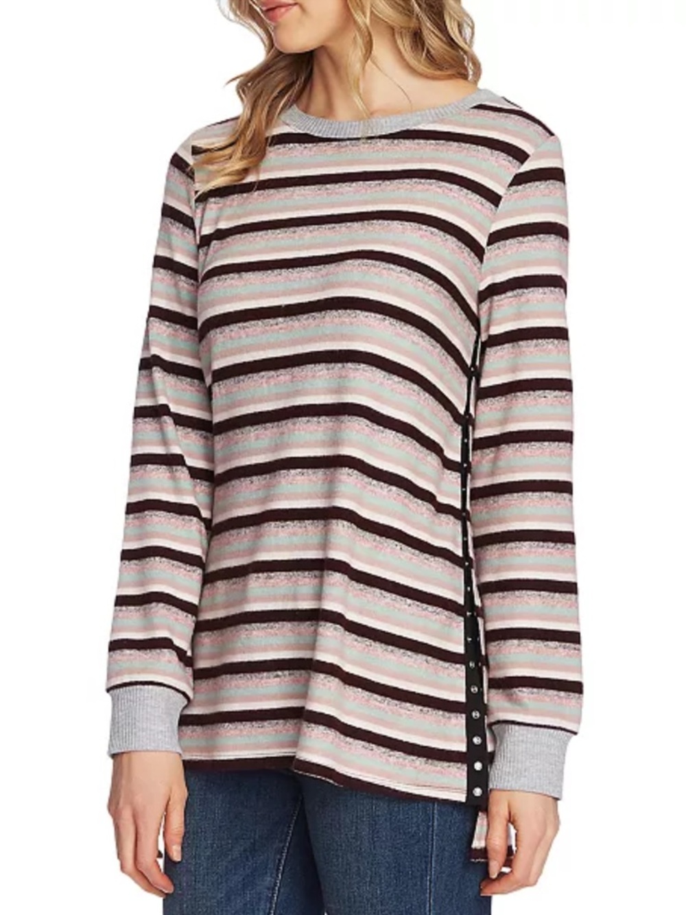 Vince Camuto Striped Crewneck Sweater NWT